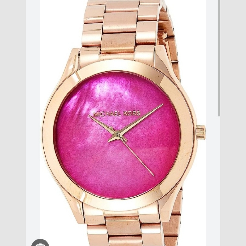 NEW Michael Kors watch MK3550 Rose Gold pink face dial no digits ladies watch